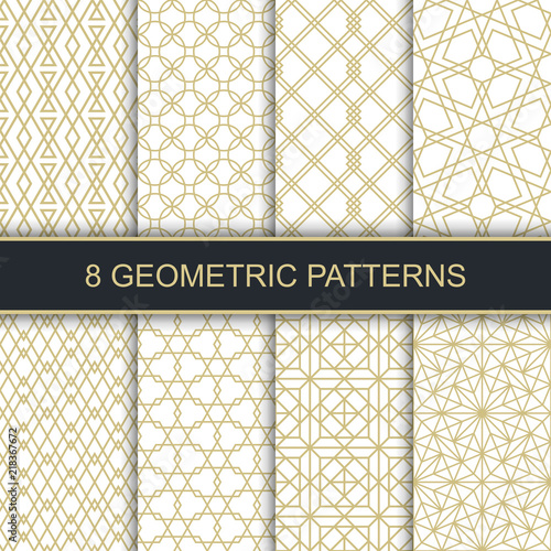 Set of vector geometric patterns. Collection of seamless patterns for your design.