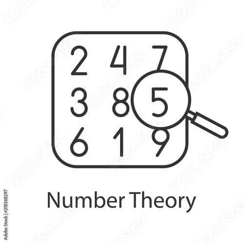 Number theory linear icon