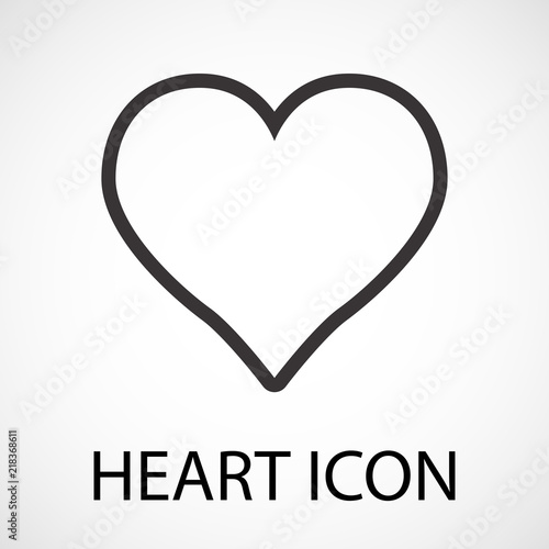 Simple heart line art icon, vector, illustration, eps file