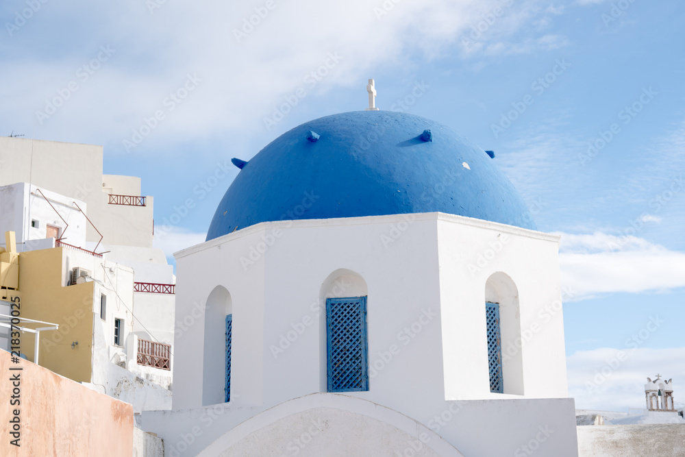 Orthodox Church of Oia Village on Santorini island Greece