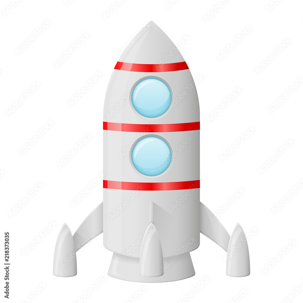 Rocket. Colored cartoon drawing Stock Vector | Adobe Stock