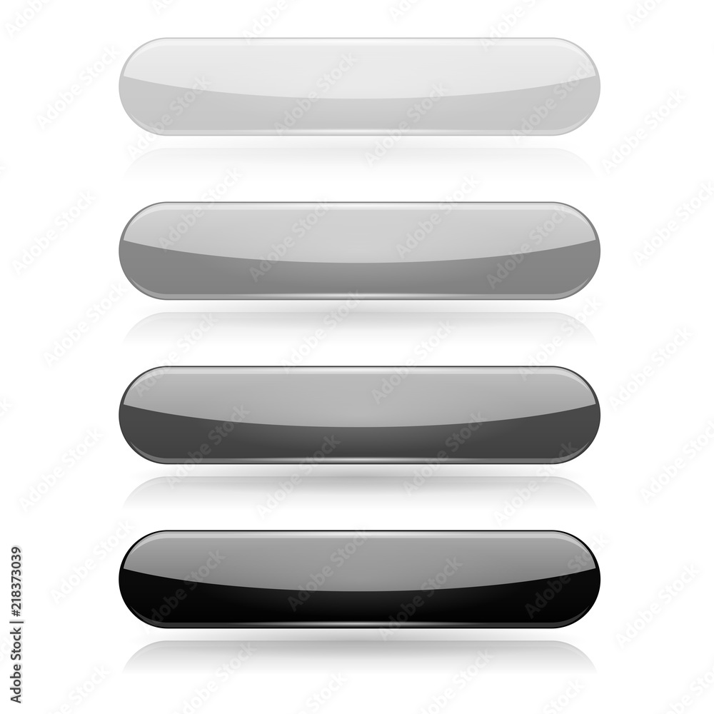 Oval buttons. 3d glass menu icons Oval buttons. 3d glass menu icons