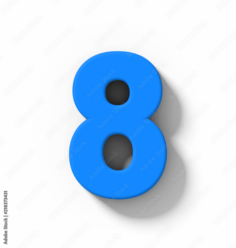 number 8 3D blue isolated on white with shadow - orthogonal projection number 8 3D blue isolated on white with shadow - orthogonal projection