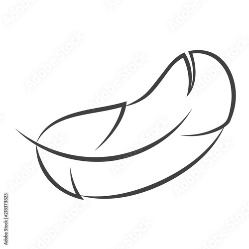 Flying feather icon on white background. Vector illustration