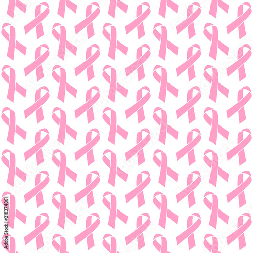 Seamless Pattern Ribbons Graphic Rose Breast Cancer