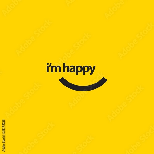 I'm Happy Vector Template Design Illustration