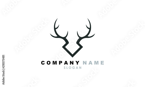 Fotografiet luxury deer antler logo