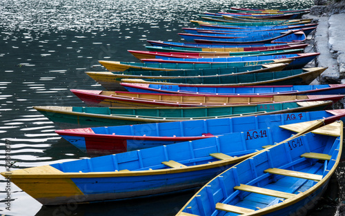 Boats at Phewa lake, Pokhara, Nepal