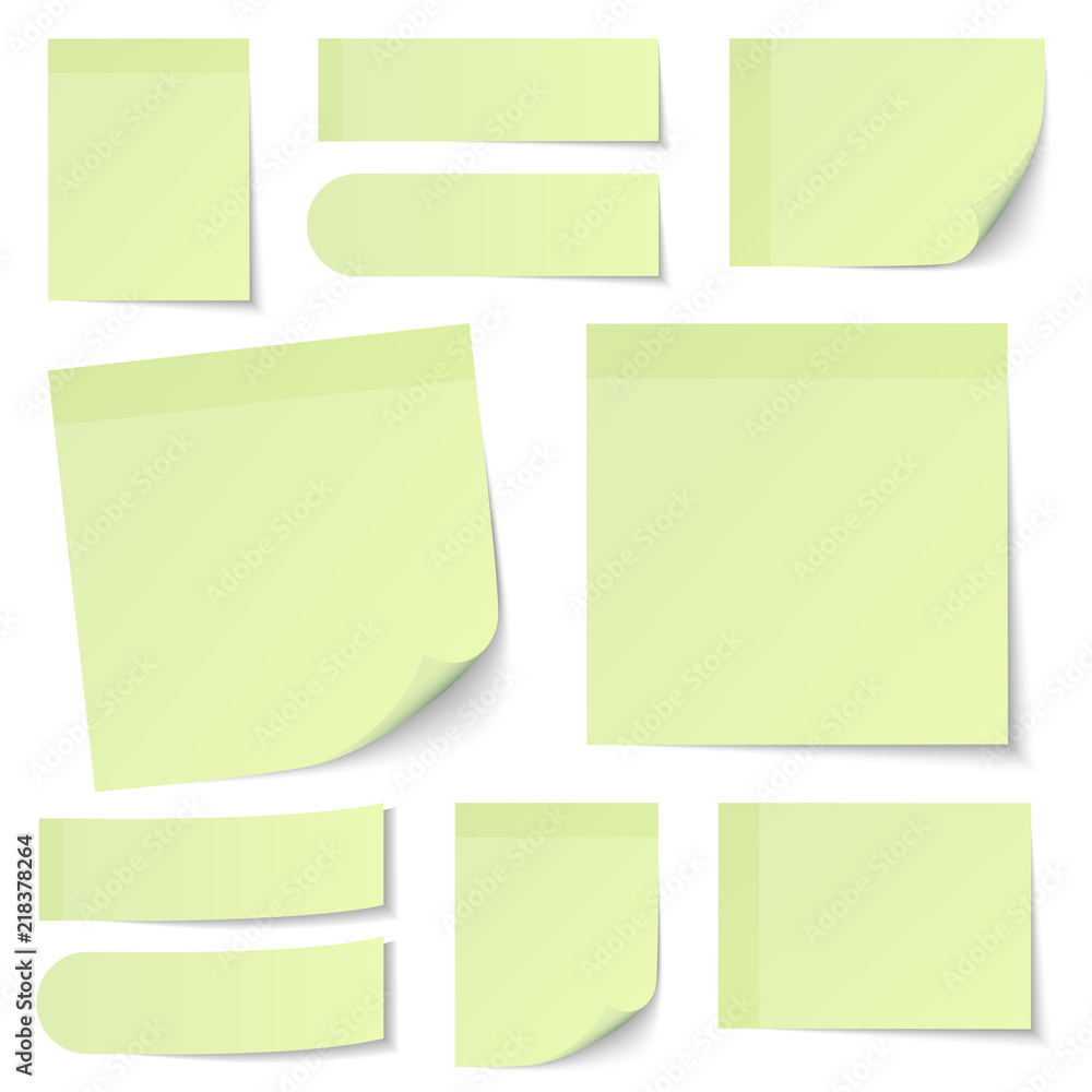 Light Green Stick Notes Set Light Green Stick Notes Set