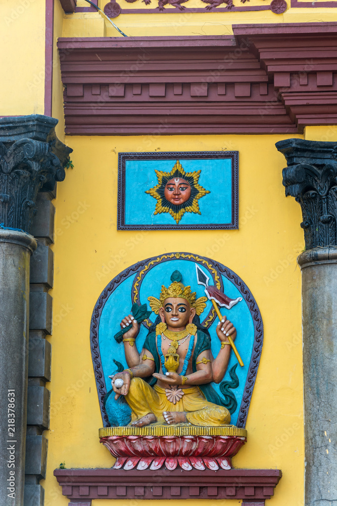 Bright decorations at the main entrance to the main Pashupatinath Temple, Nepal.