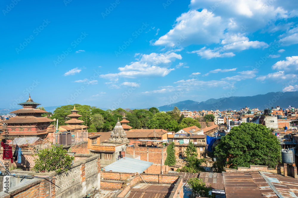 The cityscape of Kathmandu, Nepal.
