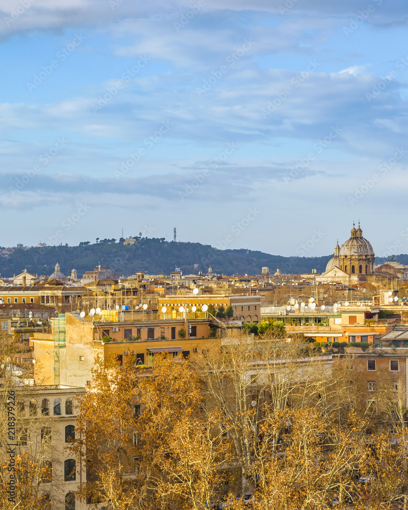 Rome Cityscape Aerial View from Aventino Hill