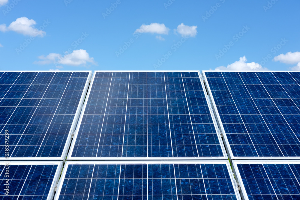 Solar pannels with blue sky background Solar pannels with blue sky background