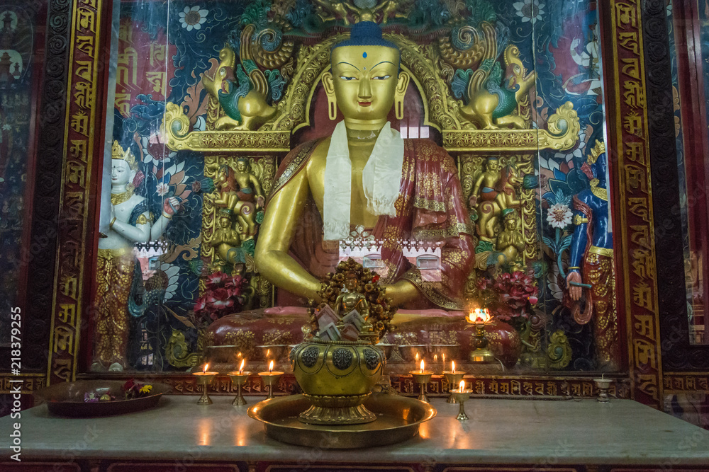 Decorations in Buddhist temple, Nepal.