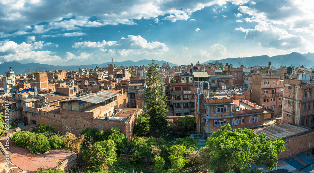 Panorama of Kathmandu, Nepal.