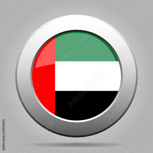 Free Download United Arab Emirates flag. Metal round button. - GFXLoad