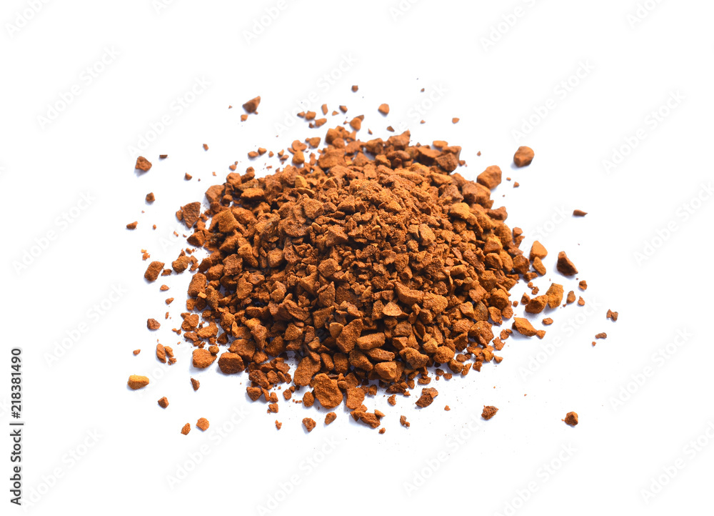 instant coffee grains isolated on white background instant coffee grains isolated on white background