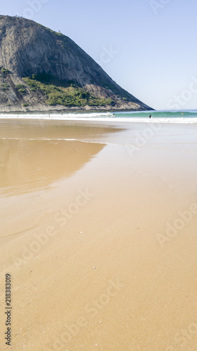 Itacoatiara beach, downview, international surfer beach, where nature, sea and mountains are permanent attraction in Niterói, Rio de Janeiro. photo
