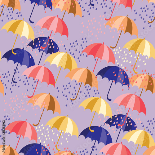 Flat colorful umbrellas and...