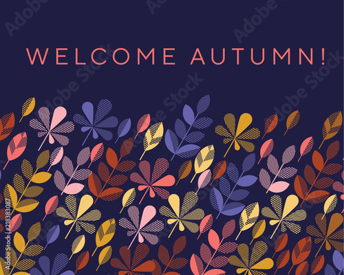 Flat colorful fall leaves e...