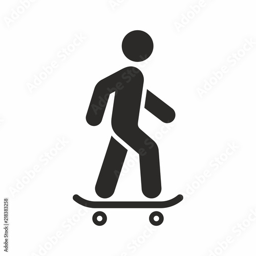 Skateboarder, skateboard vector icon