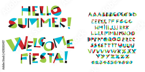 Colorful childish font letter set