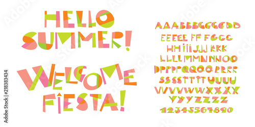 Colorful childish font letter set