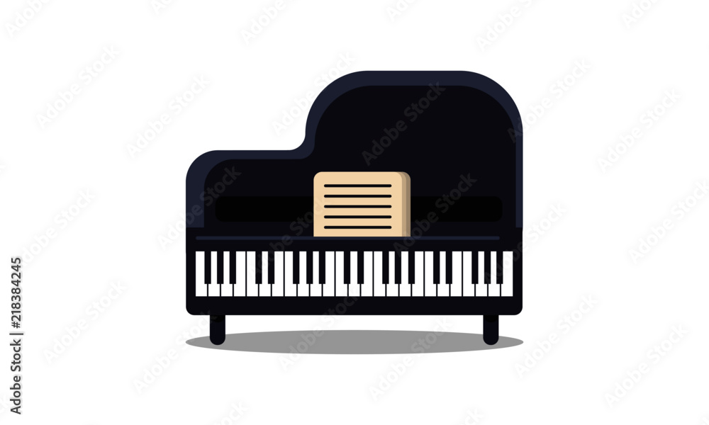 Piano Vector Illustration in Flat Style Design Piano Vector Illustration in Flat Style Design