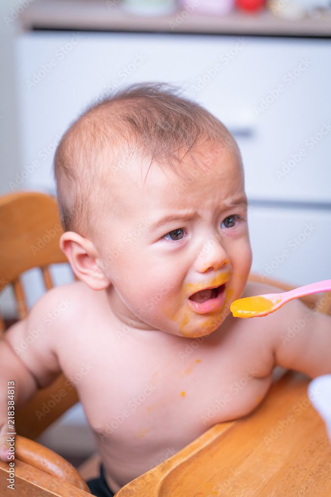 baby sitting sad and crying in the room baby sitting sad and crying in the room