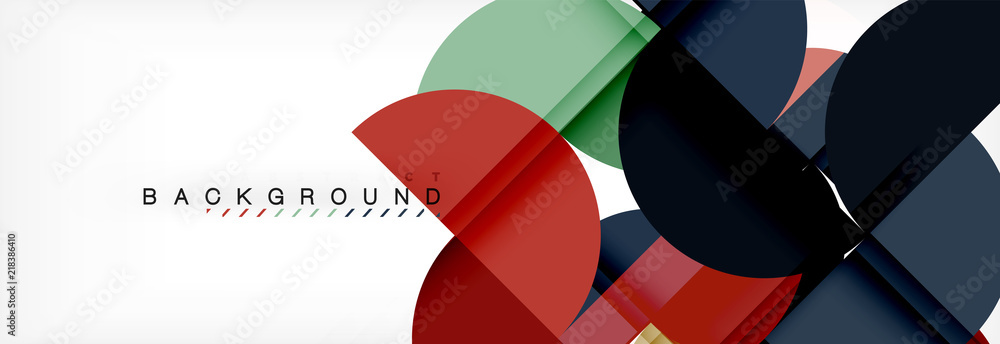 Modern geometrical abstract background - circles. Business or technology presentation design template, brochure or flyer pattern, or geometric web banner
