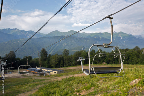 ski lift on a summer day