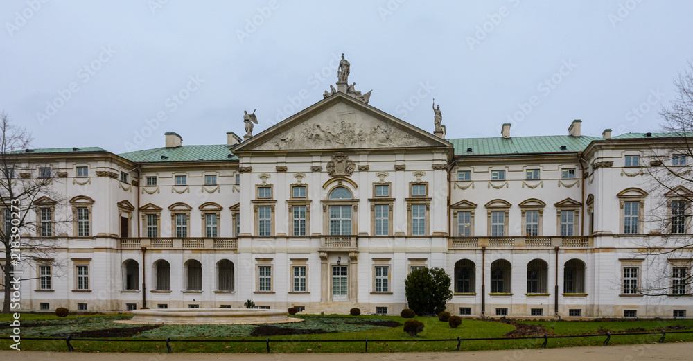 The Palace of Krasiński. Known as the Palace of the Polish-Lithuanian Commonwealth. Baroque palace in Warsaw. Poland. 