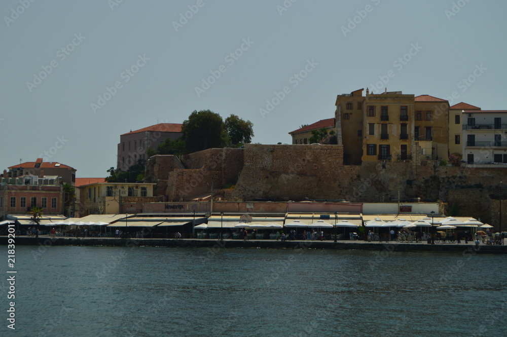 Magnificent Views Of Venetian Harbor Neighborhood And Its Hermitage In Chania. History Architecture Travel. July 6, 2018. Chania, Crete Island. Greece.