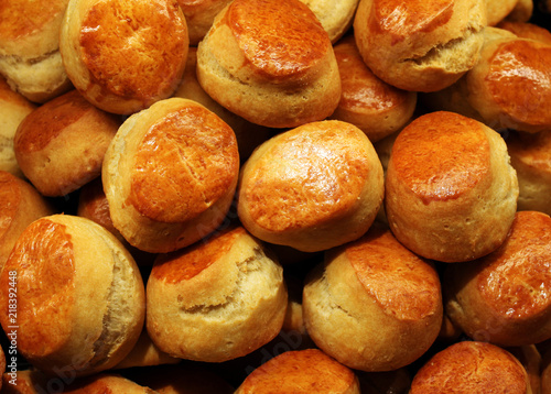 Fresh batch of baked homemade british scones