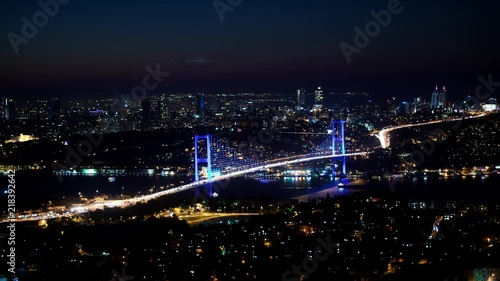 Wallpaper Mural Istanbul Bosphorus Bridge Night Time-lapse in 4K Resolution Torontodigital.ca