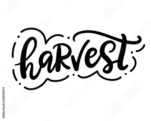Harvest fest typography poster with hand drawn lettering