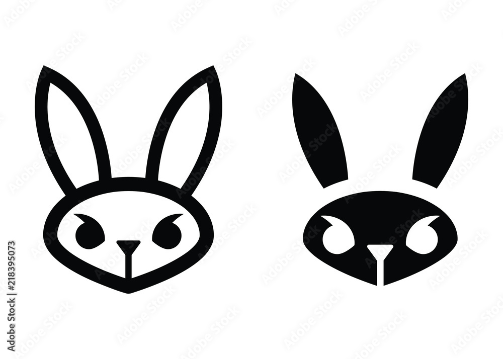 Grumpy Bunny Face Icons