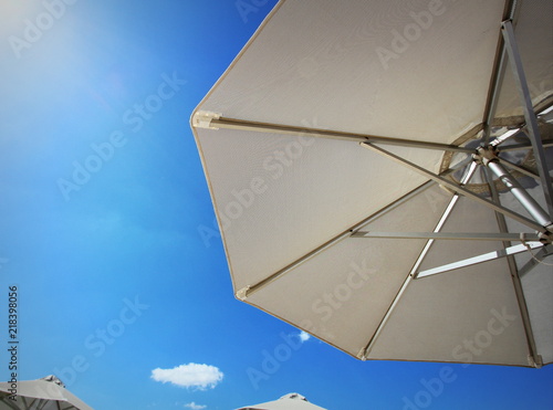 Bright sun umbrellas on the beach