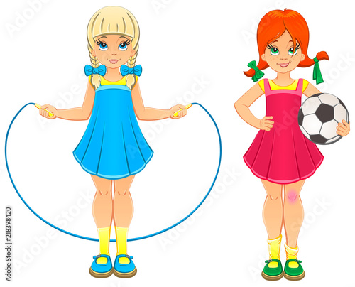 The twin sisters. Blonde and red-haired, obedient and disobedient.