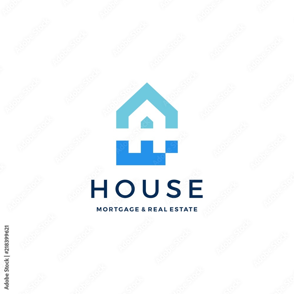 A letter house home mortgage real estate logo vector icon