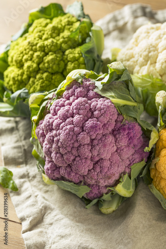 Raw Organic Multi Colored Cauliflower