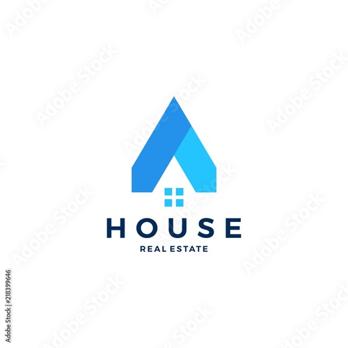 A letter house home mortgage real estate logo vector icon