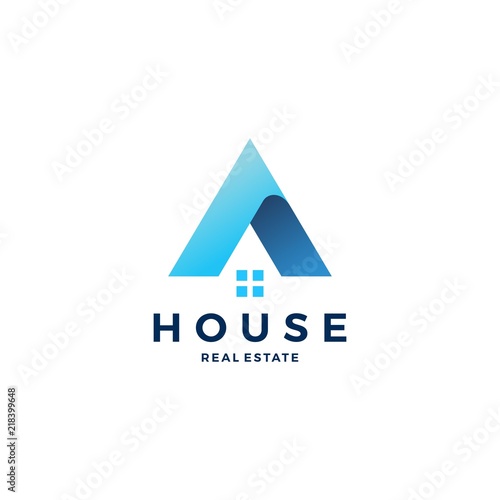 A letter house home mortgage real estate logo vector icon