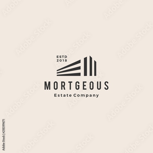 3d perspective house home mortgage architecture hipster vintage logo emblem vector icon