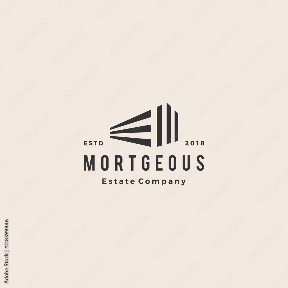 3d perspective house home mortgage architecture hipster vintage logo emblem vector icon