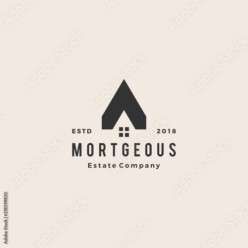 A letter house home mortgage real estate hipster vintage emblem logo vector icon