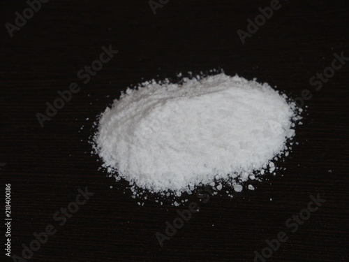 White Powder,White Alum Powder, Fitakri Powder on Wooden Background, Alum, Fitkari, Healthcare Products