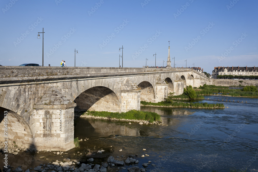 Naklejka premium Bridge of Blois, Loir et cher, France