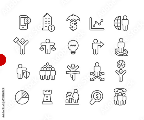 Business Success Icons // Red Point Series - Vector line icons for your digital or print projects.
