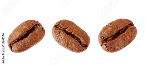 Coffee bean collection isolated on white background